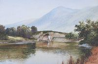 THE STONE BRIDGE OVER THE RIVER by Frank Thornley at Ross's Online Art Auctions