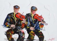 VIOLIN PLAYERS by Darren Paul at Ross's Online Art Auctions