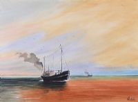 FISHING TRAWLER by Peter Knuttel at Ross's Online Art Auctions