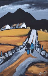 HOMES BY THE DARK HILLS by J.P. Rooney at Ross's Online Art Auctions