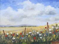 WILD FLOWER HEDGEROW by Darren Paul at Ross's Online Art Auctions