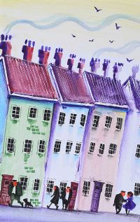 COLOURED HOUSES by James Ndox at Ross's Online Art Auctions
