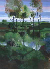 PATTERNS, RIVER & TREES by Leo Toye at Ross's Online Art Auctions