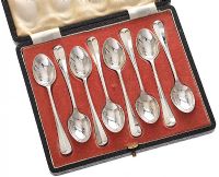EIGHT SILVER SPOONS at Ross's Online Art Auctions