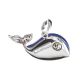 18CT WHITE GOLD LAPIS LAZULI AND DIAMOND WHALE PENDANT at Ross's Online Art Auctions