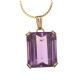 14CT GOLD AMETHYST PENDANT AND CHAIN at Ross's Online Art Auctions