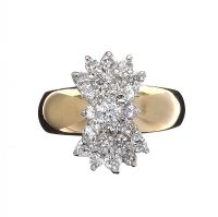 14CT GOLD DIAMOND CLUSTER RING at Ross's Online Art Auctions