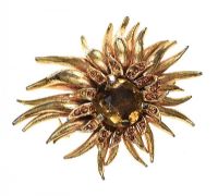 SPHINX GOLD-TONE CRYSTAL BROOCH at Ross's Online Art Auctions