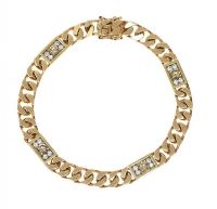 18CT GOLD COGNAC DIAMOND BRACELET at Ross's Online Art Auctions