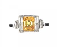 PLATINUM YELLOW SAPPHIRE AND DIAMOND RING at Ross's Online Art Auctions