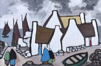 AN IRISH FISHING VILLAGE by Markey Robinson at Ross's Online Art Auctions