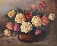 STILL LIFE, ROSES by William Henry Burns at Ross's Online Art Auctions