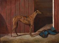 STUDY OF A GREYHOUND, DULCE DOMUM by Wycliffe Egginton RI RCA at Ross's Online Art Auctions