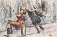 THE LAMP POST SWING by William Conor RHA RUA at Ross's Online Art Auctions