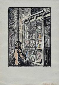 THE TATTOOER'S SHOP ON THE QUAYS OF DUBLIN by Jack Butler Yeats RHA at Ross's Online Art Auctions