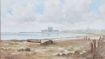 CARRICKFERGUS CASTLE, COUNTY ANTRIM by Rowland Hill RUA at Ross's Online Art Auctions