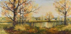 AUTUMN LOUGH REFLECTIONS by Leo Toye at Ross's Online Art Auctions