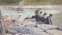 WAITING FOR A BITE by Samuel C.  Taylor at Ross's Online Art Auctions