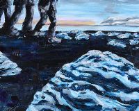 A SUNSET VIEW AT DIAMOND BEACH, SOUTH ICELAND by Judith McCall at Ross's Online Art Auctions