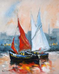 BOATS AT KINSALE, COUNTY CORK by Niall Campion at Ross's Online Art Auctions