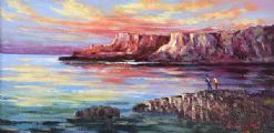 SUNRISE AT THE GIANT'S CAUSEWAY by William Cunningham at Ross's Online Art Auctions