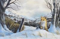FOX IN WINTER, GLENDUN, COUNTY ANTRIM by Donal McNaughton at Ross's Online Art Auctions