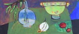 STILL LIFE WITH GREEN BOWL by Marja Van Kampen at Ross's Online Art Auctions