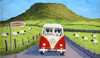 ANDY PAT'S WANDERING SHEEP AT SLEMISH by Andy Pat at Ross's Online Art Auctions