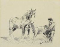 MARE & FOAL by G. Johnston at Ross's Online Art Auctions