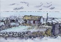 IRISH THATCHED COTTAGE by Maurice Canning Wilks ARHA RUA at Ross's Online Art Auctions