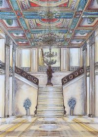 THE GRAND STAIRCASE, STORMONT by Anne Anderson at Ross's Online Art Auctions