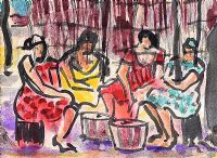 SPANISH WOMEN by George Campbell RHA RUA at Ross's Online Art Auctions