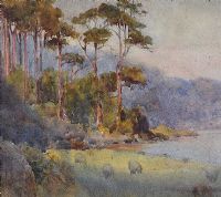SHEEP GRAZING BY A LOUGH by Mildred Anne Butler RWS at Ross's Online Art Auctions