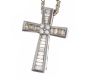 18CT WHITE GOLD DIAMOND CROSS AND CHAIN at Ross's Online Art Auctions