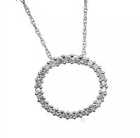 14CT WHITE GOLD DIAMOND 'CIRCLE OF LIFE' NECKLACE at Ross's Online Art Auctions