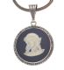 STERLING SILVER MOUNTED WEDGWOOD CAMEO PENDANT ON A STERLING SILVER JOHN ROCHA CHAIN at Ross's Online Art Auctions