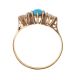 18CT GOLD THREE STONE RING SET WITH FAUX TURQUOISE AND CUBIC ZIRCONIA at Ross's Online Art Auctions