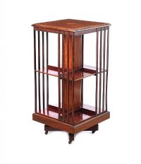 EDWARDIAN INLAID REVOLVING BOOKCASE at Ross's Online Art Auctions