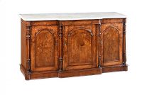 VICTORIAN BURR WALNUT SIDE CABINET at Ross's Online Art Auctions