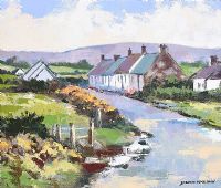 COTTAGES NEAR PORTAFERRY by Dennis Orme Shaw at Ross's Online Art Auctions