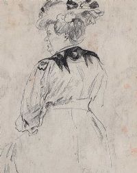 PORTRAIT OF A LADY by William Conor RHA RUA at Ross's Online Art Auctions