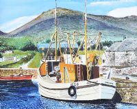 FISHING BOAT, ANNALONG HARBOUR by Irish School at Ross's Online Art Auctions