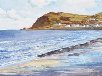 BEACH AT BALLYGALLY, COUNTY ANTRIM by Charles Nisbet at Ross's Online Art Auctions