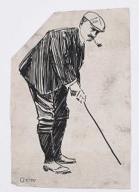 THE PRACTICE PUTT by William Conor RHA RUA at Ross's Online Art Auctions