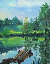 RIVER REFLECTIONS by Russian School at Ross's Online Art Auctions