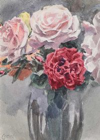 STILL LIFE, ROSES by William Conor RHA RUA at Ross's Online Art Auctions