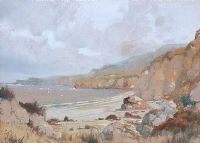 ROCKS ON THE ANTRIM COAST by George Trevor at Ross's Online Art Auctions