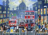 CROSSING AT THE LIGHTS, BELFAST by Cupar Pilson at Ross's Online Art Auctions
