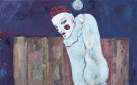 CLOWN WITH FENCE by Jack Pakenham RUA at Ross's Online Art Auctions