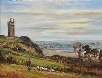 SCRABO TOWER & THE MOURNES by Vittorio Cirefice at Ross's Online Art Auctions